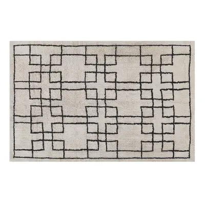 Cotton Area Rug x cm Beige TURHAL