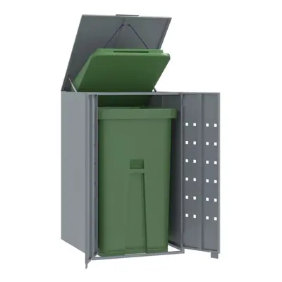 vidaXL Wheelie Bin Storage for Single Bin Grey 69x79x117 cm Steel