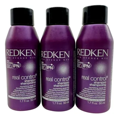 Redken Real Control Nourishing Shampoo Dry & Damaged Hair 1.7 OZ Set of