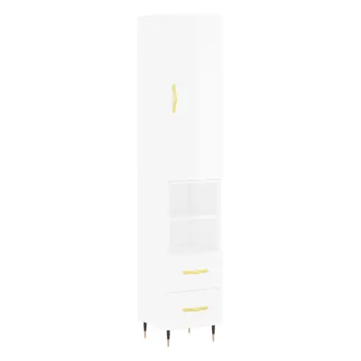 (high gloss white, drawers shelves) vidaXL Highboard Sideboard Tall Storage Cabinet Side Cabinet