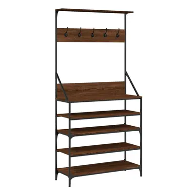 (brown oak, x x cm) vidaXL Clothes Rack with Shoe Storage Garment Rack Clothes Rail Smoked Oak