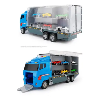 (Blue, 6pcs) 6/12 PCS In Diecast Model Construction Truck Vehicle Car Toy Set Play Vehicles in C