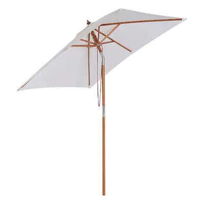 Outsunny Wooden Garden Parasol With Bamboo Ribs - x 1.5m