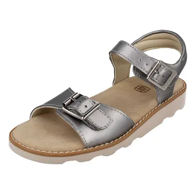 (UK 10.5 Child, Silver) Girls Clarks Casual Summer Sandals Crown Bloom K - F Fit