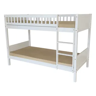 (White) Domino 3FT Kids Wooden Bunk Bed, Grey or White