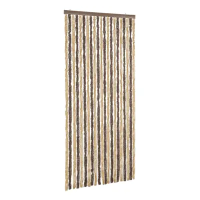 vidaXL Fly Curtain Fly Screen Curtain Dark Brown and Beige 90x220 cm Chenille