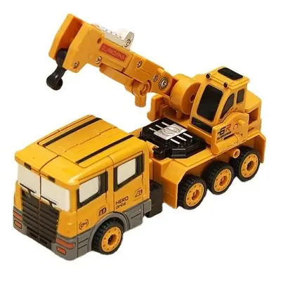 (Crane) Metal Truck Hercules In Combination Robot Excavator Crane Vehicle Transformable Toys