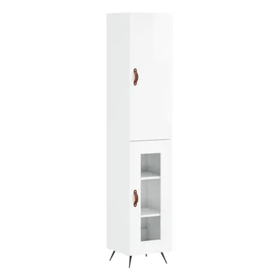 (high gloss white, glass door) vidaXL Highboard Sideboard Tall Storage Cabinet Side Cabinet Engi