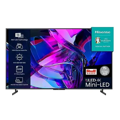 HISENSE Inch 144Hz ULED Mini-LED Smart TV 100U7KQTUK - 144Hz VRR, HDMI 2.1, Quantum Dot Colour, 