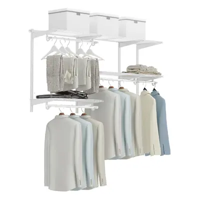 Custom Closet Organizer Kit System Wall Mounted Adjustable Closet