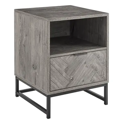 (DARK GREY) LIVIVO Oak Side Table - End Coffee Table