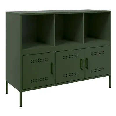 vidaXL Sideboard Storage Cupboard Side Cabinet Highboard Olive Green Steel