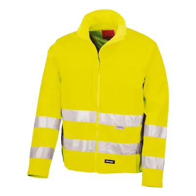 (3XL, Fluorescent Yellow) SAFE-GUARD by Result Unisex Adult Hi-Vis Soft Shell Jacket