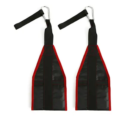 (Red) 2PCS Home Abdominal Muscle Training Slings Straps Pull-ups Leg Hanging Raiser Gym Fitness 