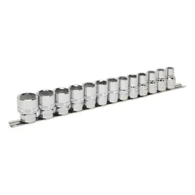 13 PACK Socket Set 1/2" Metric Square Drive - Point LOCK-ON Rounded Heads