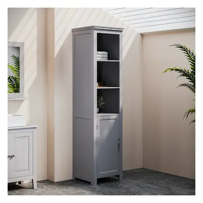 (Grey) Freestanding Bathroom Tall Cabinet with Door