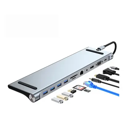 11 in Type-C USB Hub Stand 4K HDMI 100W PD Charging Docking Station With USB 3.0 USB 2.0 1080P V