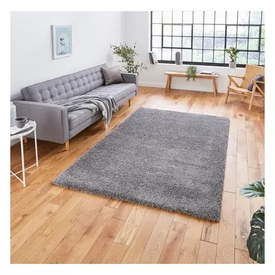 (200x290cm) Sierra Shaggy Rugs in Pebble Grey High Dense Soft Polypropylene Mats