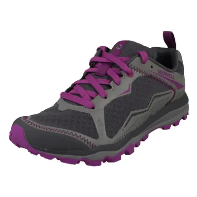 (UK 4, Grey/Purple (Grey)) Ladies Merrell Lace Up Trainers All Out Crush Light