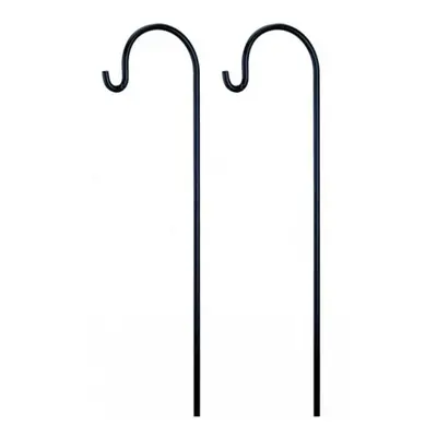 Pair of Garden Shepherds Crook Black Metal Border Hooks (2.18m)