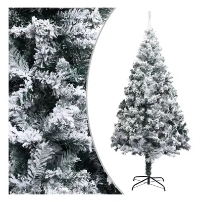 vidaXL Artificial Christmas Tree with Flocked Snow Green 240cm PVC Decoration