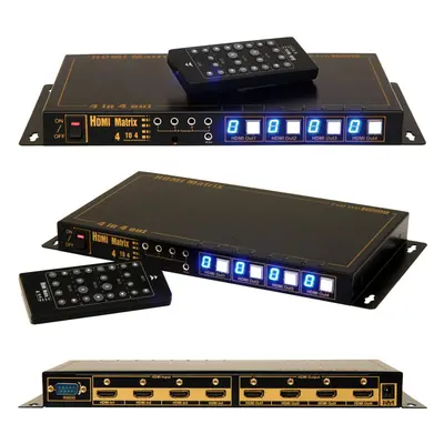 4 x HDMI Matrix Box Input Output Sky/Blu Ray Multi Room TV Distribution