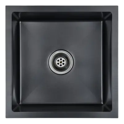 vidaXL Handmade Kitchen Sink Black Stainless Steel Under-mount Kitchen Basin