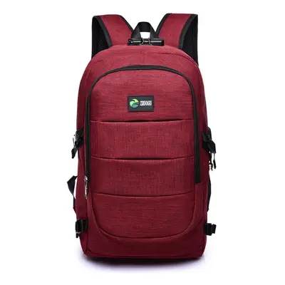 (Red) 17L USB Charging Backpack Multifunctional Waterproof Guard Against Theft Travel Inch Lapto