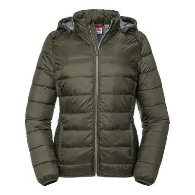 (XS, Dark Olive) Russell Womens/Ladies Hooded Nano Padded Jacket