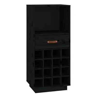 (Black) vidaXL Solid Wood Pine Wine Cabinet Alcohol Cabinet Cupboard Multi Colours