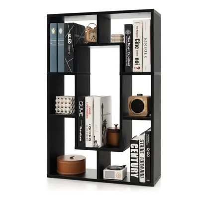 Wooden 7-Cube Open Bookcase Corner Display Shelf Room Divider