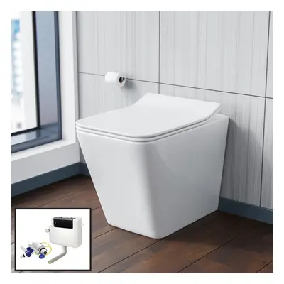 Nes Home Back to Wall Rimless Toilet, Concealed Cistern & Seat White