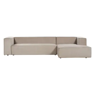 3 Seater Sofa VERNON Velvet Taupe Left Hand