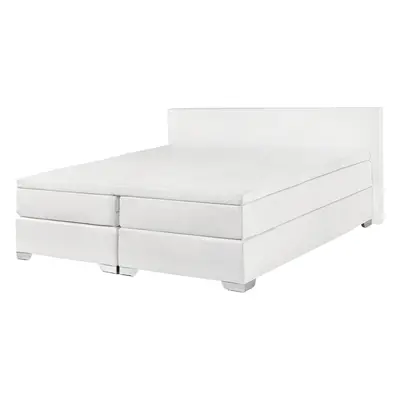 Divan Bed PRESIDENT x cm (EU Double) Faux Leather White