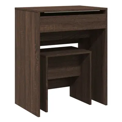 (brown oak) vidaXL Dressing Table and Stool Bedroom Cosmetic Table Vanity Makeup Table