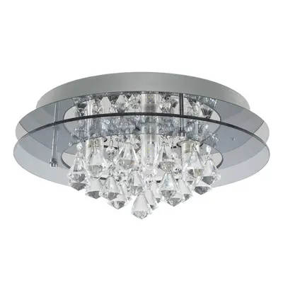 Modern IP44 Rated Tier Halo Design Tinted Glass K5 Crystal Droplet Jewel Bathroom Ceiling Light