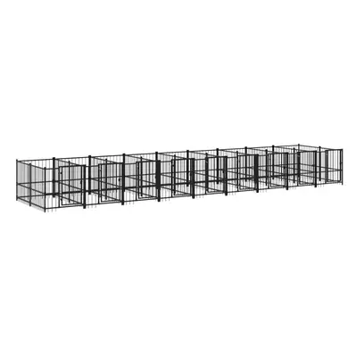 (873 x 193.5 x cm) vidaXL Outdoor Dog Kennel Steel Puppy Crate Pet Cage Enclosure Multi Sizes