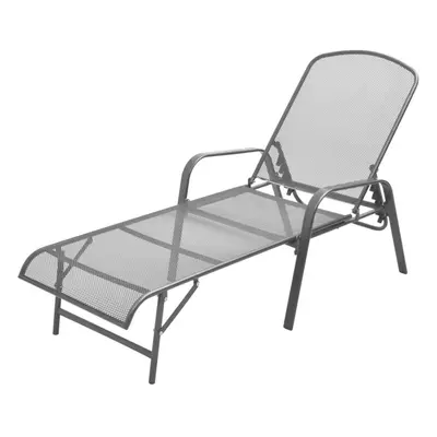 vidaXL Sunlounger Steel Mesh Adjustable Outdoor Garden Reclining Mesh Chair