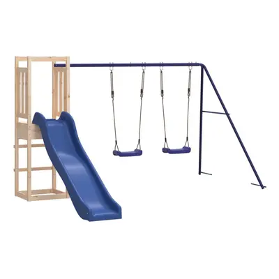 (Solid pinewood) vidaXL Outdoor Playset Wooden Playground Set Swing Set Impregnated Wood Pine