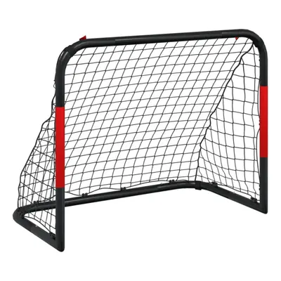 vidaXL Soccer Goal with Net Football Goal Net Soccer Net Red and Black Steel