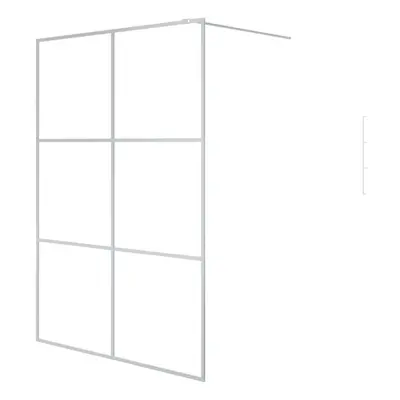 vidaXL Walk-in Shower Wall Silver 140x195 cm Clear ESG Glass Shower Screen