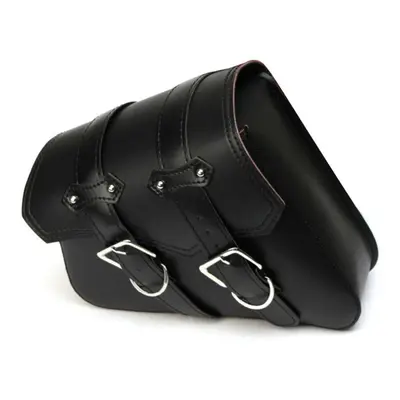 (Black) Motorcycle Luggage Autobike Pouch Bag PU Leather Side Bags Saddlebags for Motorbike