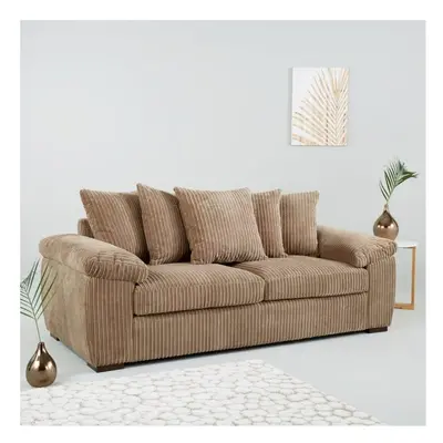 (3 Seater Sofa, Coffee) Atrani Jumbo Cord Fabric Sofa