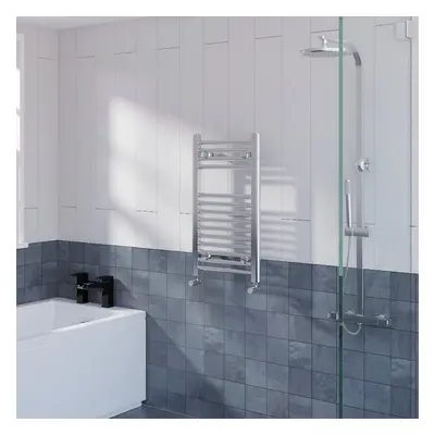 WarmeHaus Straight Heated Towel Rail Radiator Ladder for Bathroom Wall Mounted Chrome 700x400mm