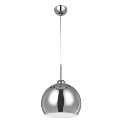 Premier Housewares Chrome and White Inside Pendant Light