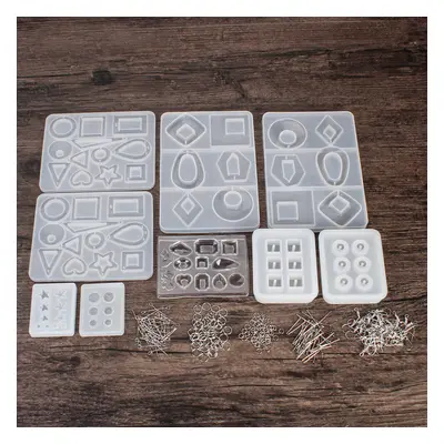 248PCS Silicone Earring Pendant Mold Necklace Jewelry Resin Mould Casting Craft