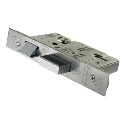 76mm Lever BS Rated Sashlock Square Forend Satin Steel Door Latch