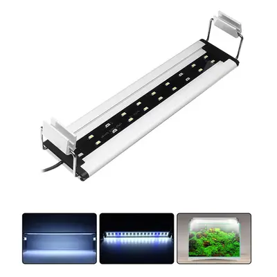 (EU Plug) 6W LED Aquarium Fish Tank Light Panel Blue+White Lamp Adjustable Aluminum