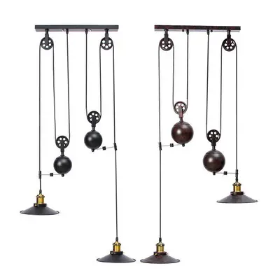 (Black) Vintage Industrial Retro Hanging Ceiling Light Chandeliers Pendant Stretch Lamp AC110-24