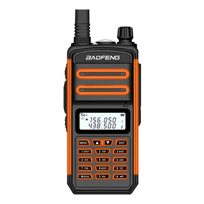 (Orange, US Plug) 5W 1800mAh UV Dual Three Band Two-way Handheld Radio Walkie Talkie Channels Se